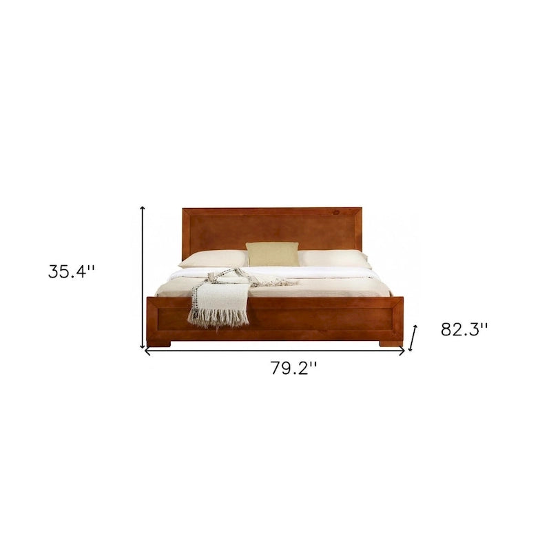Bettgestell in King-Size aus braunem Holz