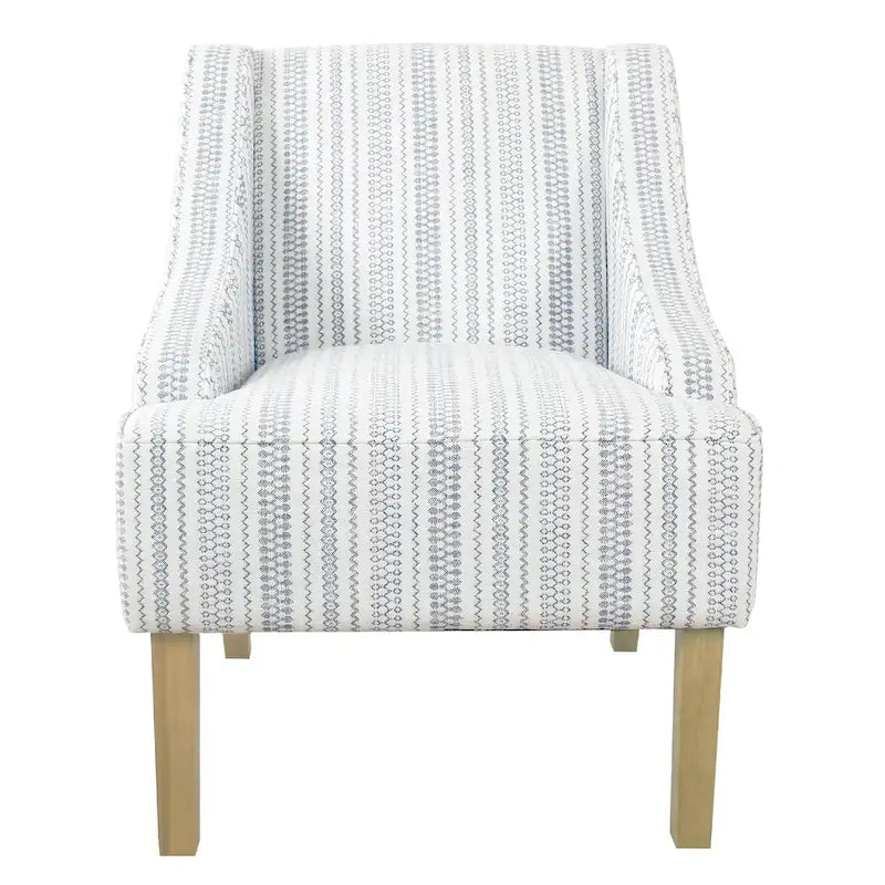Akzentsessel mit gestreiftem Landhausmuster, blau und weiß, Polyester