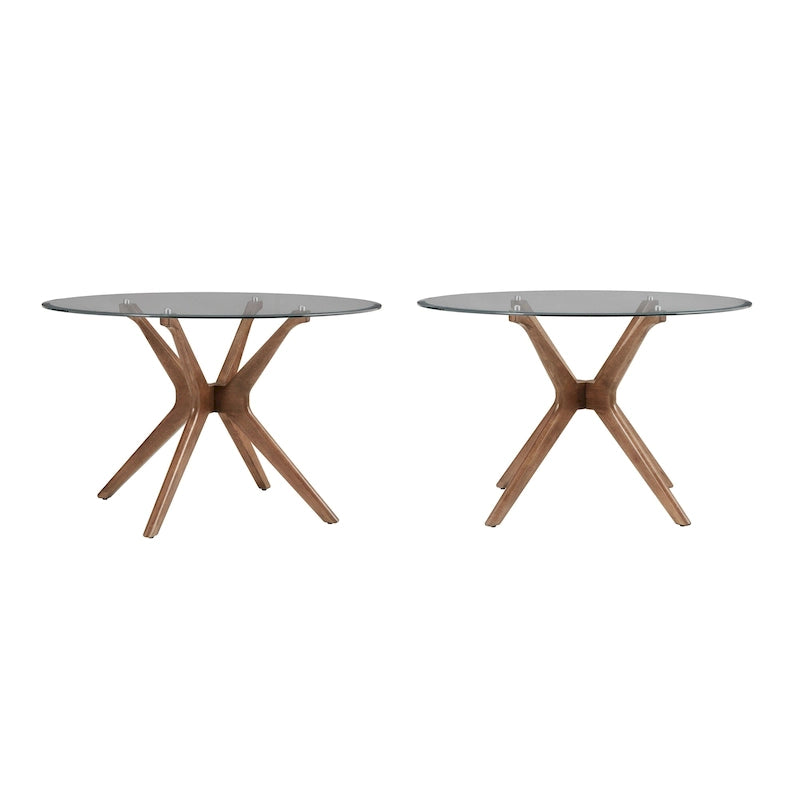 Runder Esstisch im Mid-Century-Stil mit Walnuss-Finish