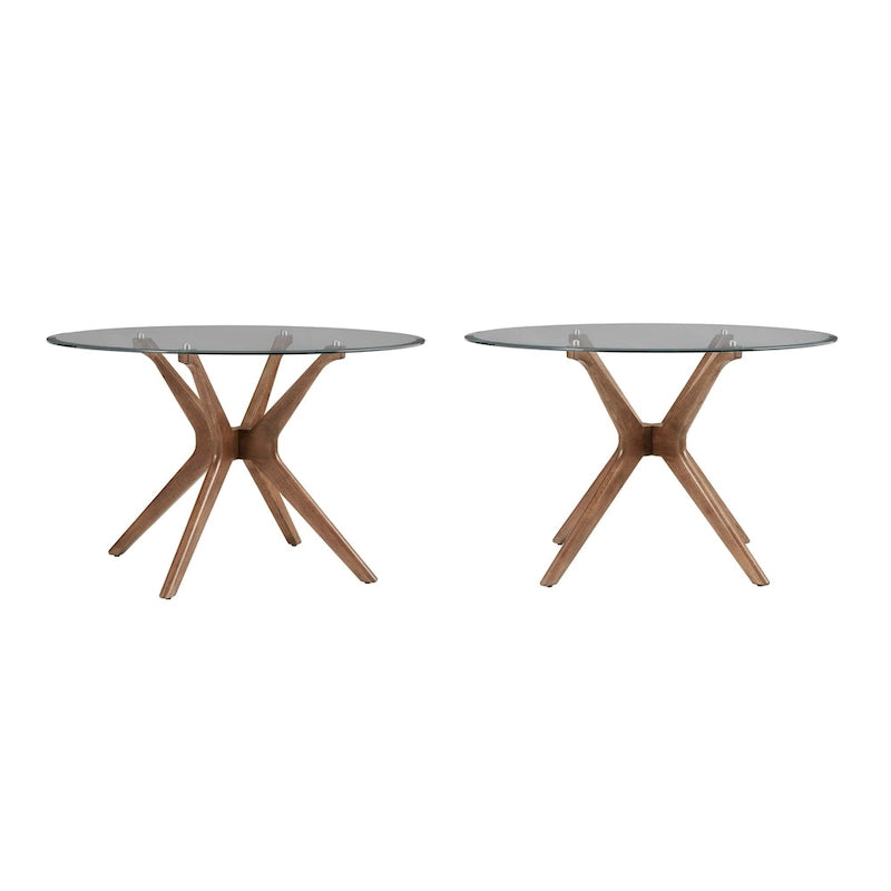 Runder Esstisch im Mid-Century-Stil mit Walnuss-Finish