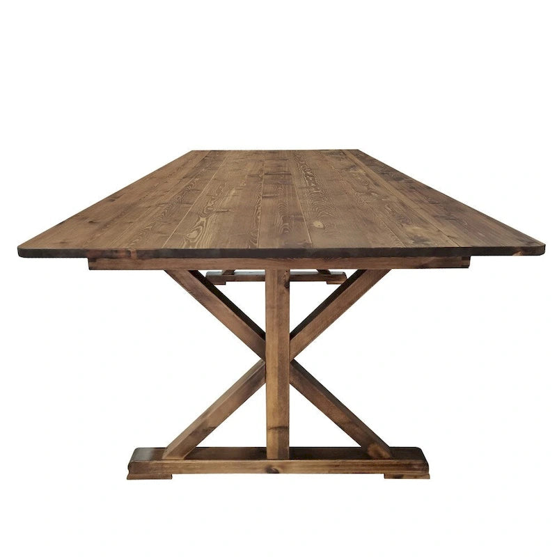 Table de salle à manger rectangulaire pliante en pin massif rustique antique, 8' x 40