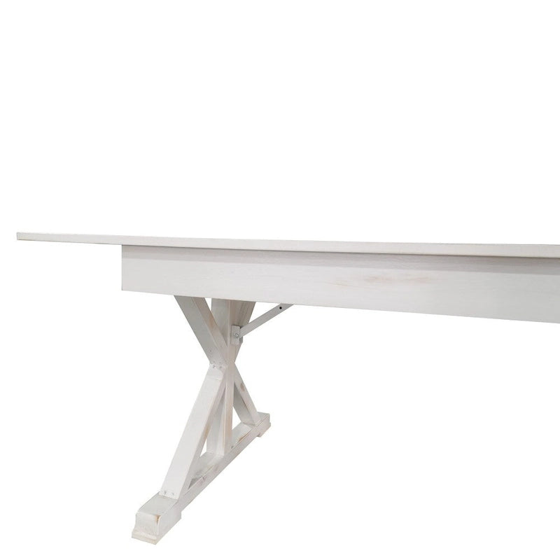Table de salle à manger rectangulaire pliante en pin massif rustique antique, 8' x 40