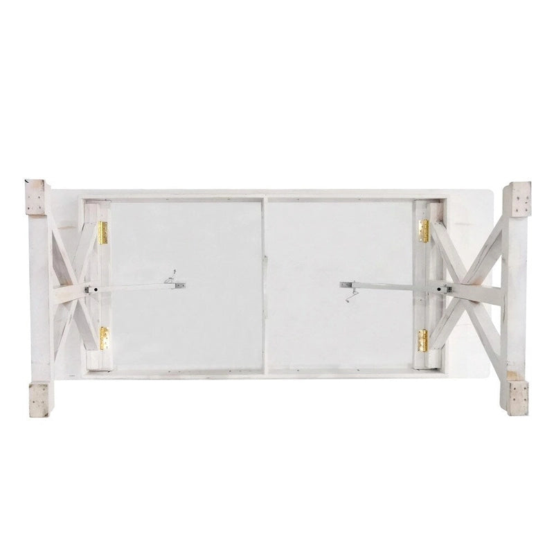 Table de salle à manger rectangulaire pliante en pin massif rustique antique, 8' x 40