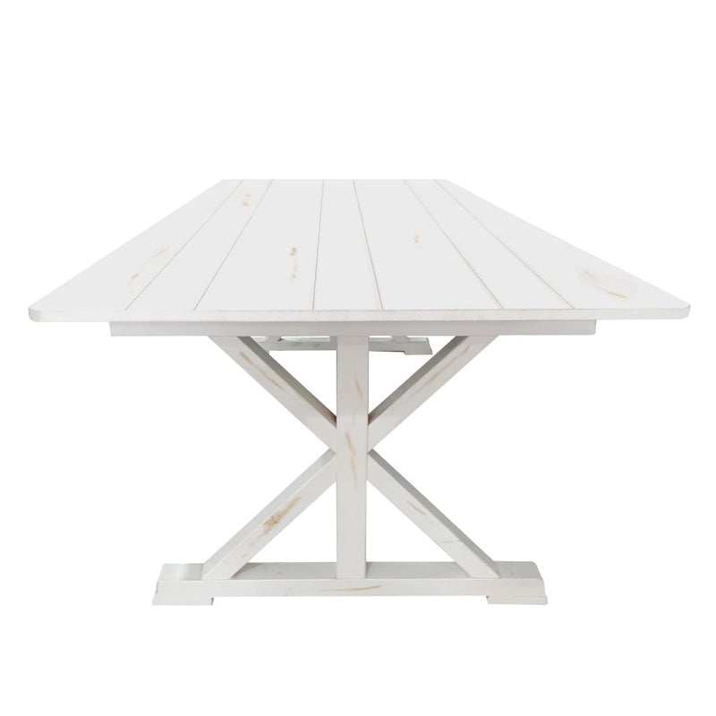 Table de salle à manger rectangulaire pliante en pin massif rustique antique, 8' x 40