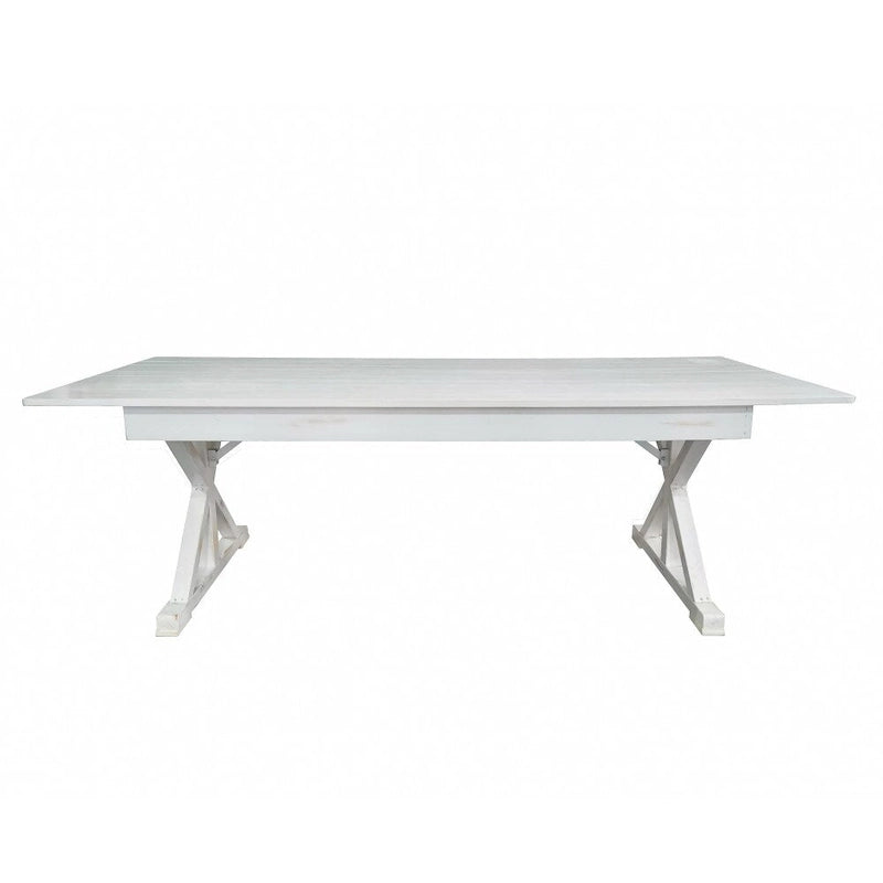 Table de salle à manger rectangulaire pliante en pin massif rustique antique, 8' x 40