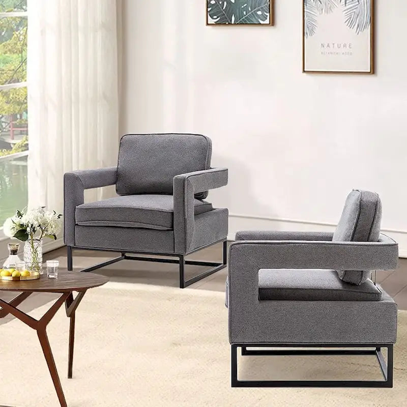 Silla decorativa moderna con brazos, silla tapizada de salón de estilo de mediados de siglo