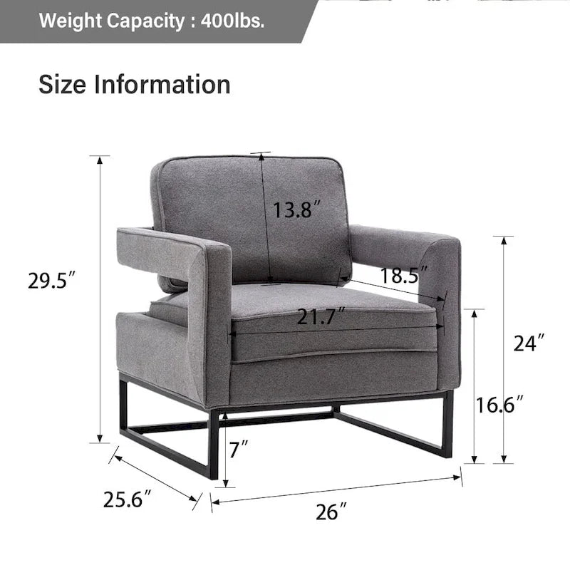 Silla decorativa moderna con brazos, silla tapizada de salón de estilo de mediados de siglo