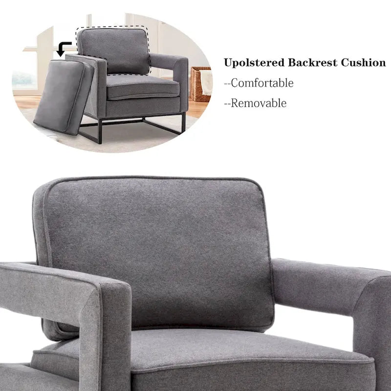 Silla decorativa moderna con brazos, silla tapizada de salón de estilo de mediados de siglo