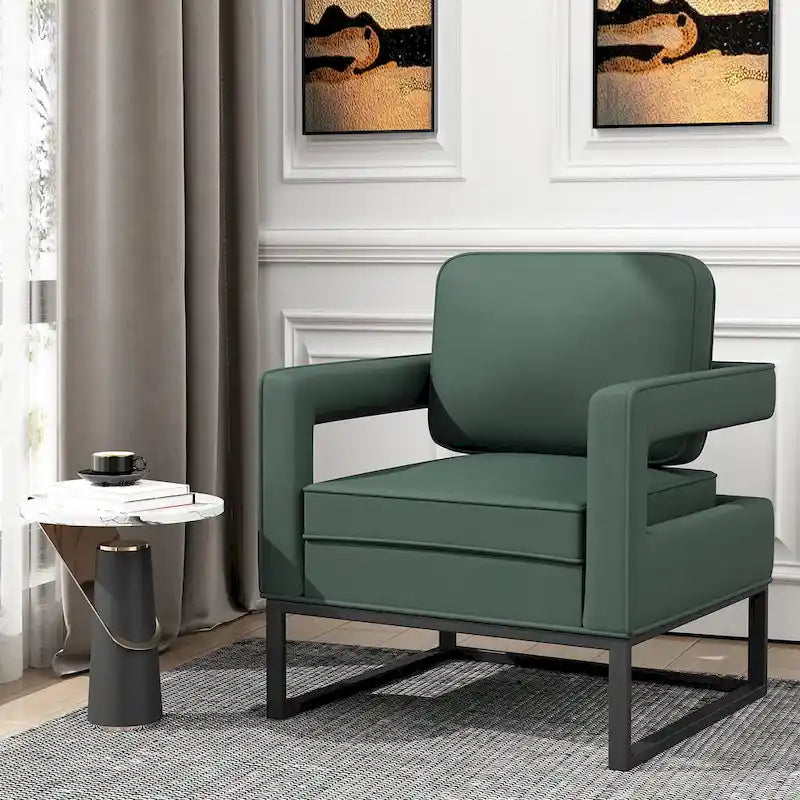 Silla decorativa moderna con brazos, silla tapizada de salón de estilo de mediados de siglo
