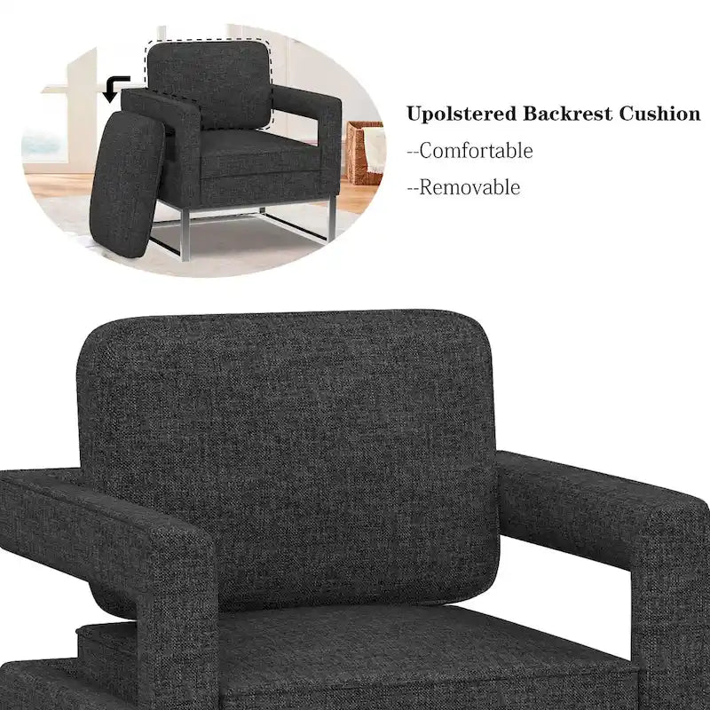 Silla decorativa moderna con brazos, silla tapizada de salón de estilo de mediados de siglo