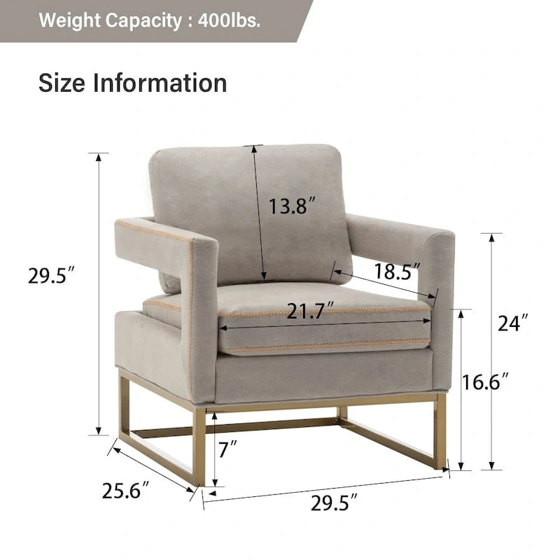 Silla decorativa moderna con brazos, silla tapizada de salón de estilo de mediados de siglo