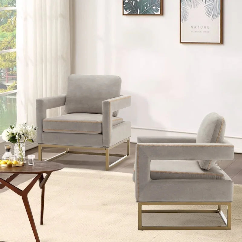 Silla decorativa moderna con brazos, silla tapizada de salón de estilo de mediados de siglo