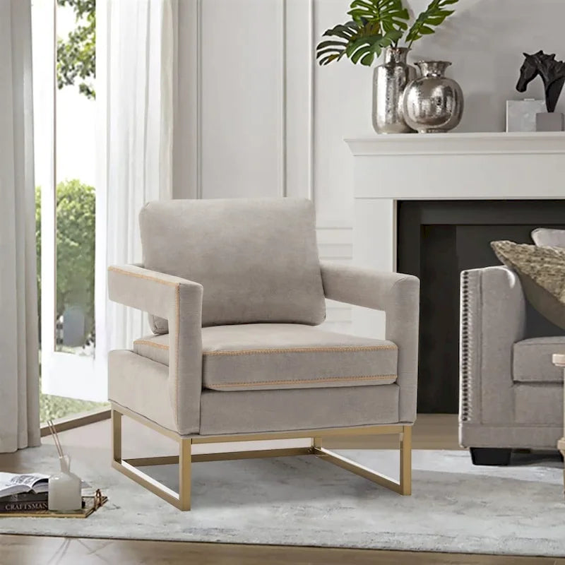 Silla decorativa moderna con brazos, silla tapizada de salón de estilo de mediados de siglo