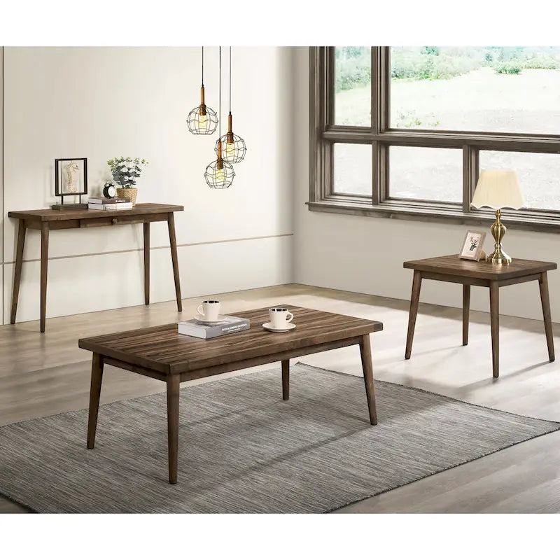 Beistelltisch aus massivem Walnussholz im Mid-Century-Stil, 24 Zoll