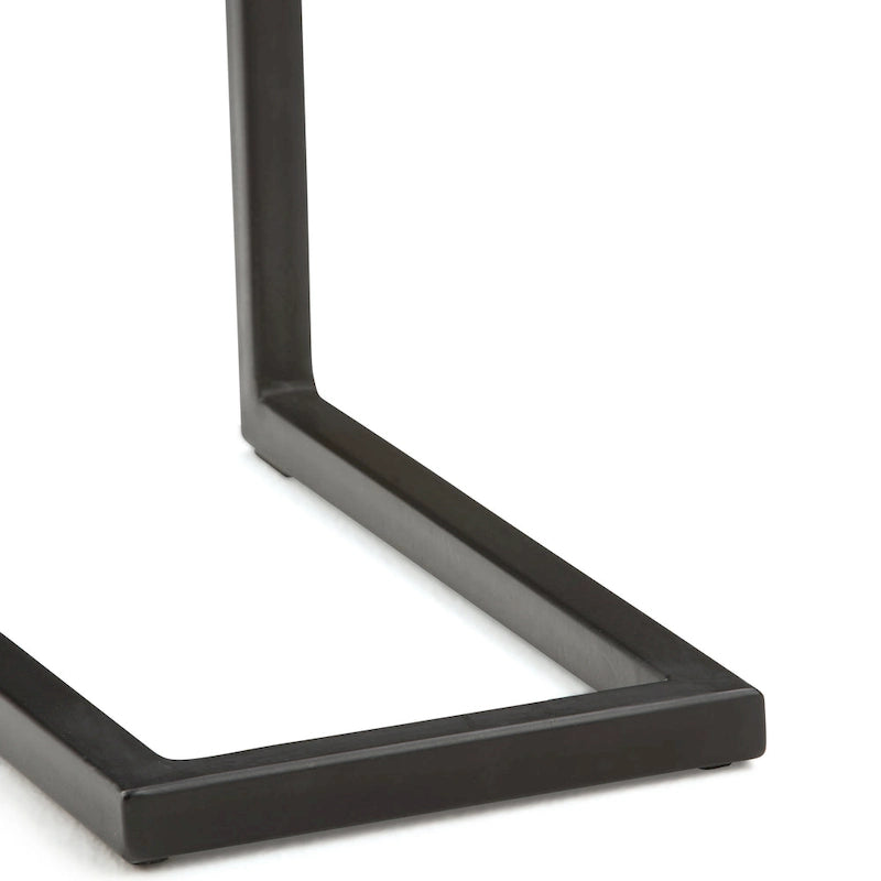 18 Zoll breiter C-Beistelltisch aus massivem Metall im Industrial-Stil - 18 W x 10 D x 24 H