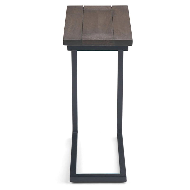 18 Zoll breiter C-Beistelltisch aus massivem Metall im Industrial-Stil - 18 W x 10 D x 24 H