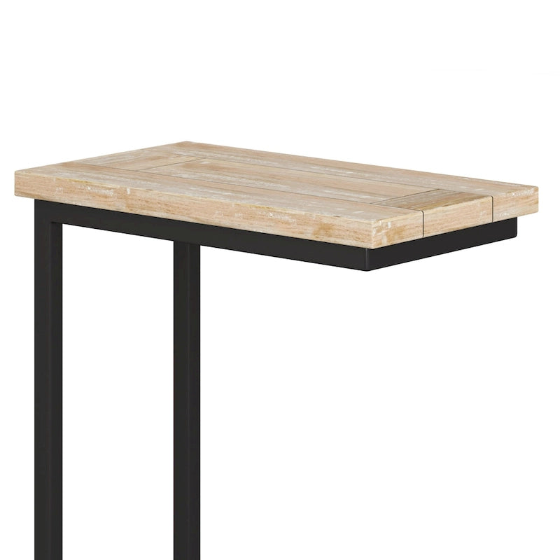 18 Zoll breiter C-Beistelltisch aus massivem Metall im Industrial-Stil - 18 W x 10 D x 24 H