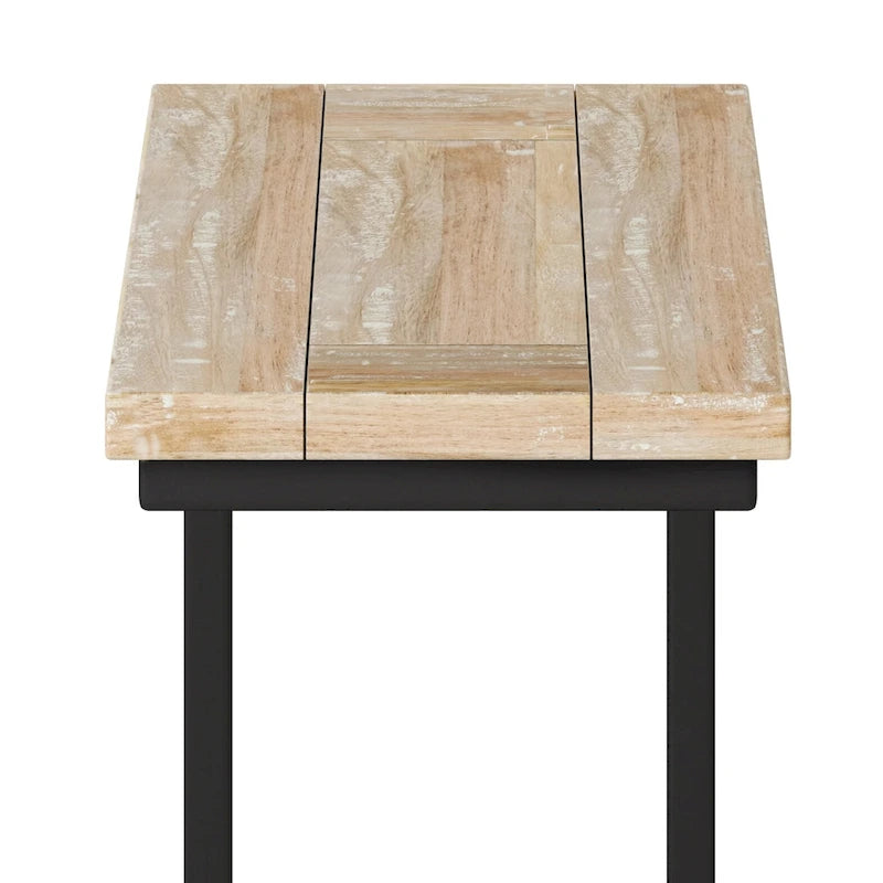 18 Zoll breiter C-Beistelltisch aus massivem Metall im Industrial-Stil - 18 W x 10 D x 24 H