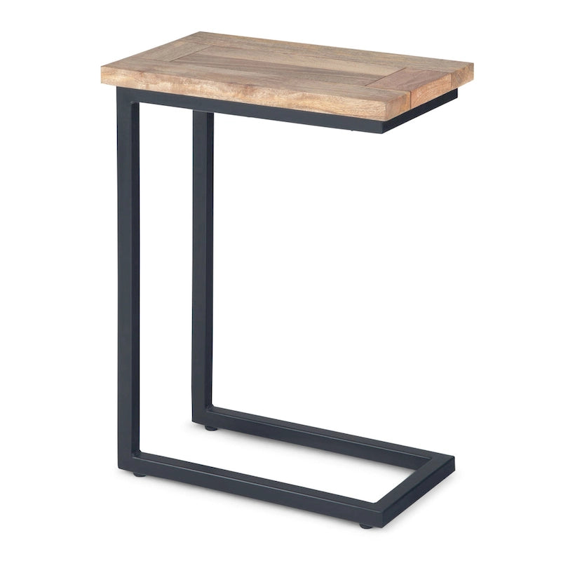 18 Zoll breiter C-Beistelltisch aus massivem Metall im Industrial-Stil - 18 W x 10 D x 24 H