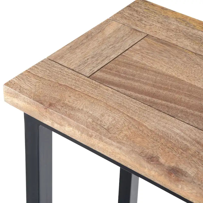 18 Zoll breiter C-Beistelltisch aus massivem Metall im Industrial-Stil - 18 W x 10 D x 24 H