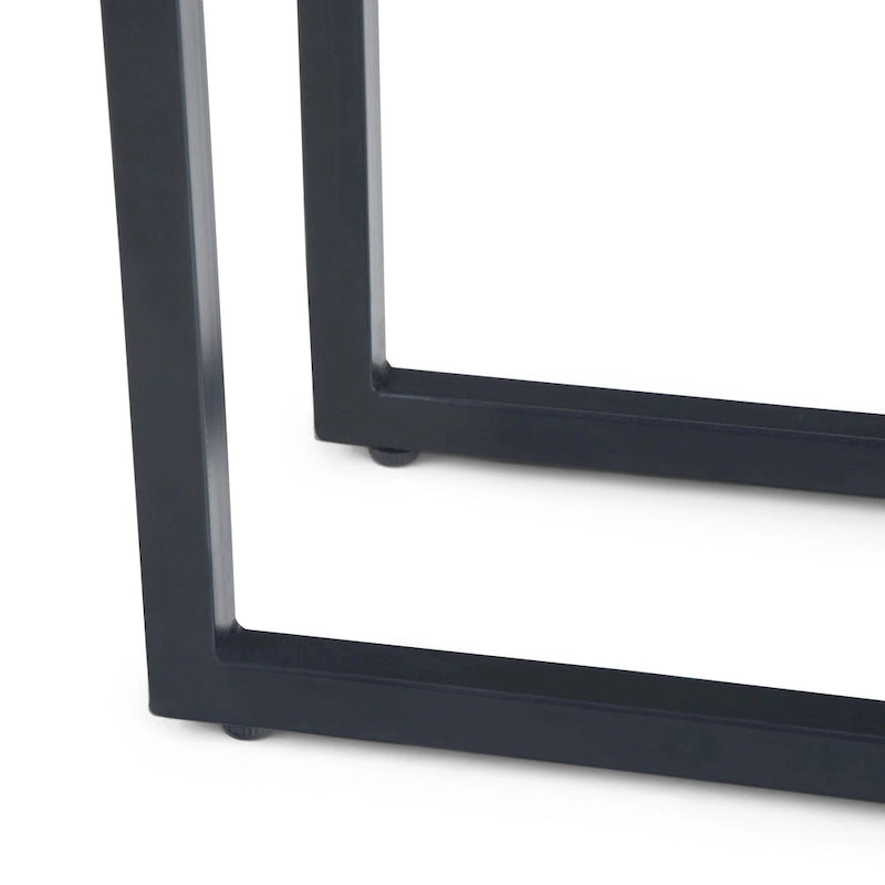 18 Zoll breiter C-Beistelltisch aus massivem Metall im Industrial-Stil - 18 W x 10 D x 24 H