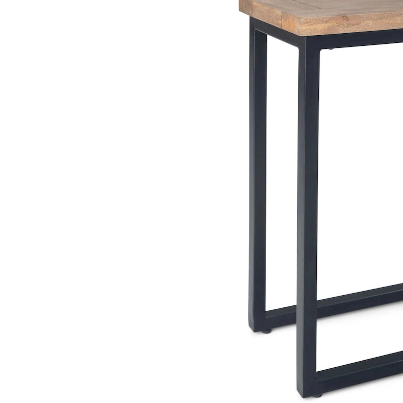 18 Zoll breiter C-Beistelltisch aus massivem Metall im Industrial-Stil - 18 W x 10 D x 24 H