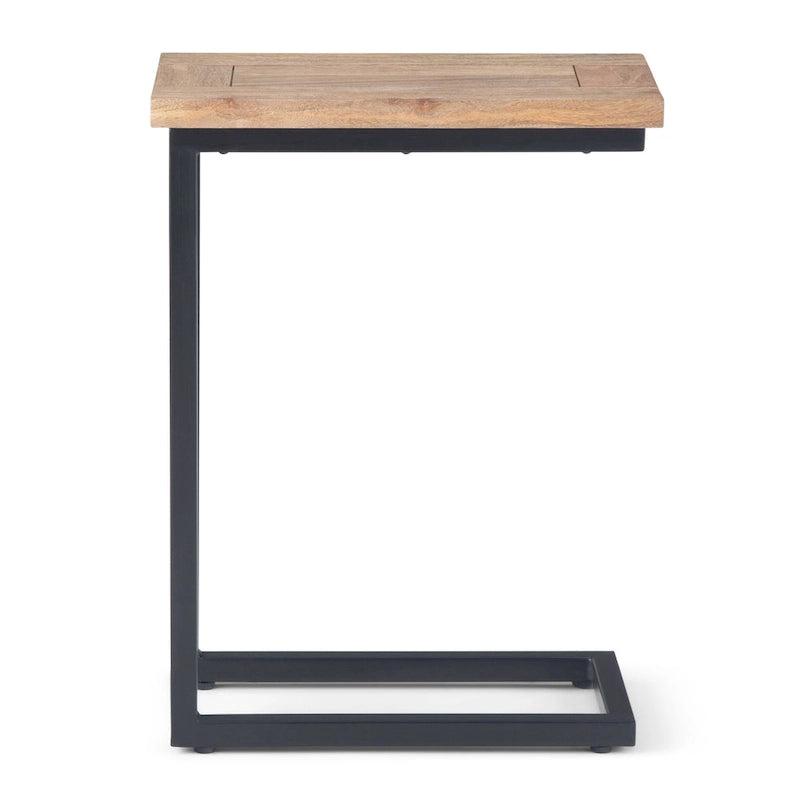 18 Zoll breiter C-Beistelltisch aus massivem Metall im Industrial-Stil - 18 W x 10 D x 24 H