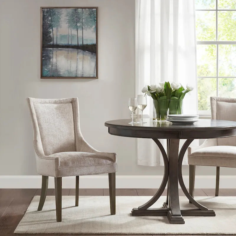 Madison Park Signature Ultra Upholstered Dining Side Chairs With Wood Legs (Set of 2)