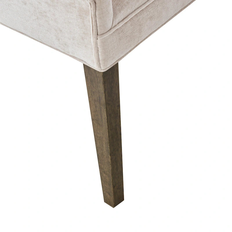 Juego de 2 sillas laterales de comedor tapizadas con patas de madera