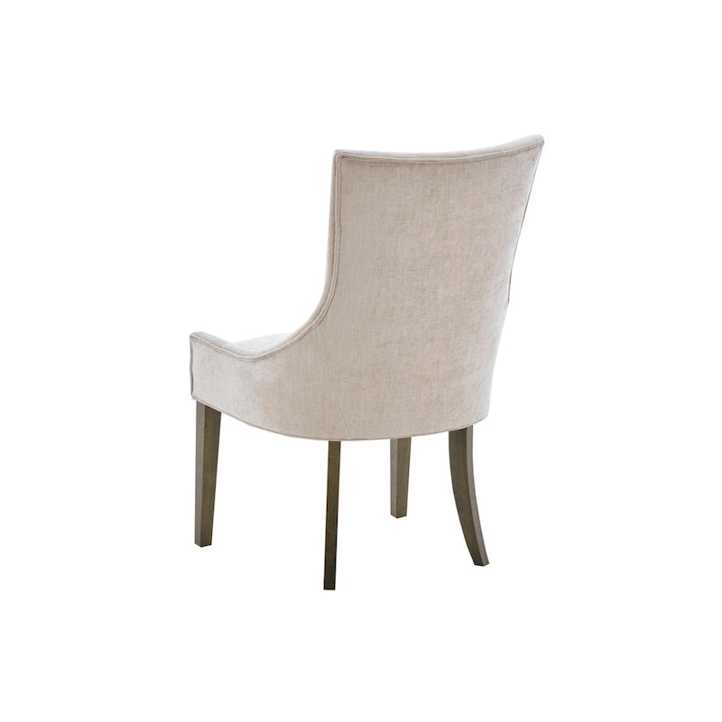 Juego de 2 sillas laterales de comedor tapizadas con patas de madera
