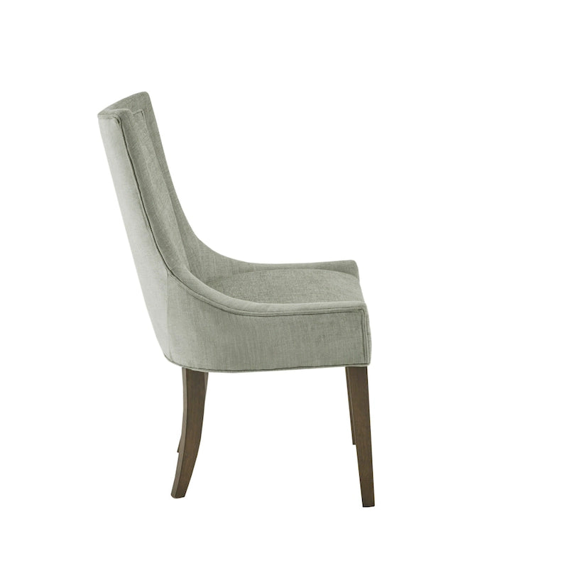 Juego de 2 sillas laterales de comedor tapizadas con patas de madera
