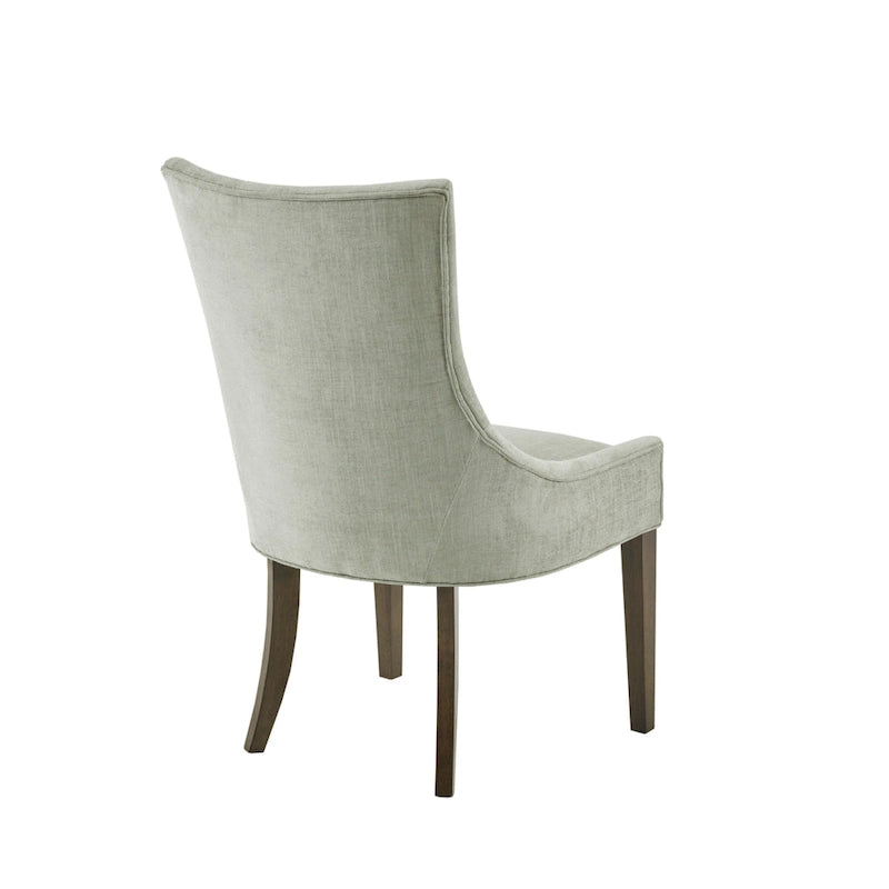 Juego de 2 sillas laterales de comedor tapizadas con patas de madera