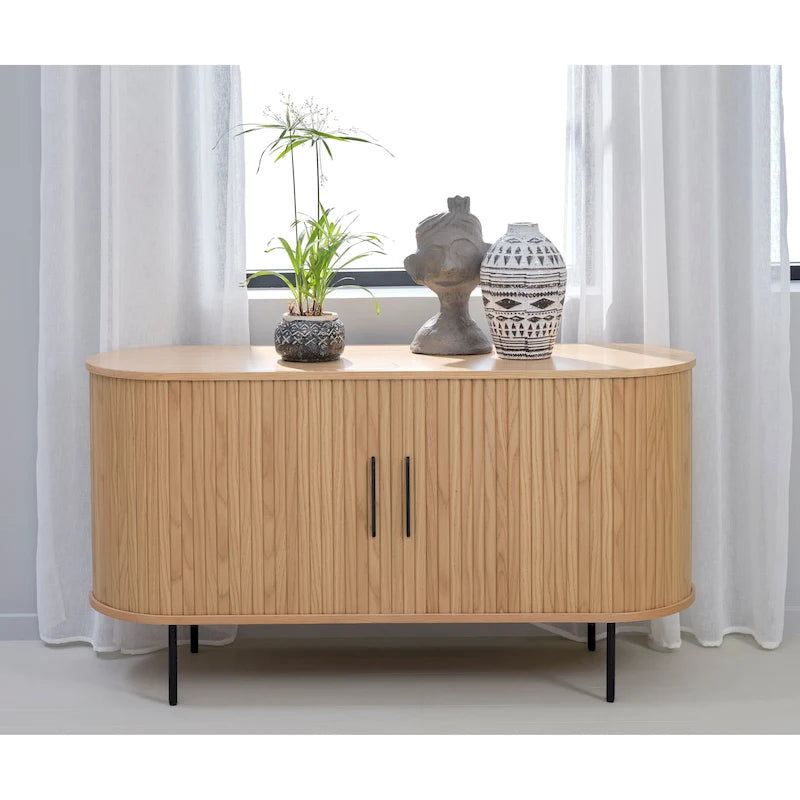 Sideboard im Mid-Century-Modern-Stil mit abgerundeten Schiebetüren