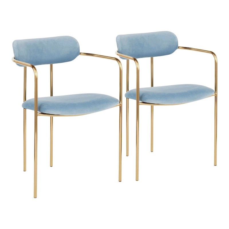 Samtstuhl im skandinavischen Glamour-Stil (2er-Set)