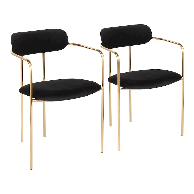 Samtstuhl im skandinavischen Glamour-Stil (2er-Set)