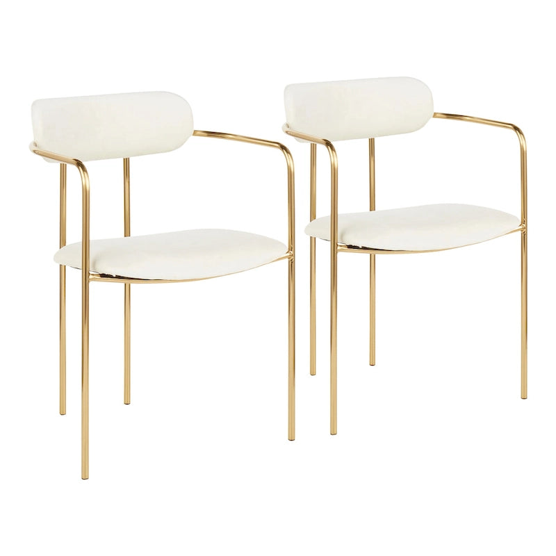 Samtstuhl im skandinavischen Glamour-Stil (2er-Set)