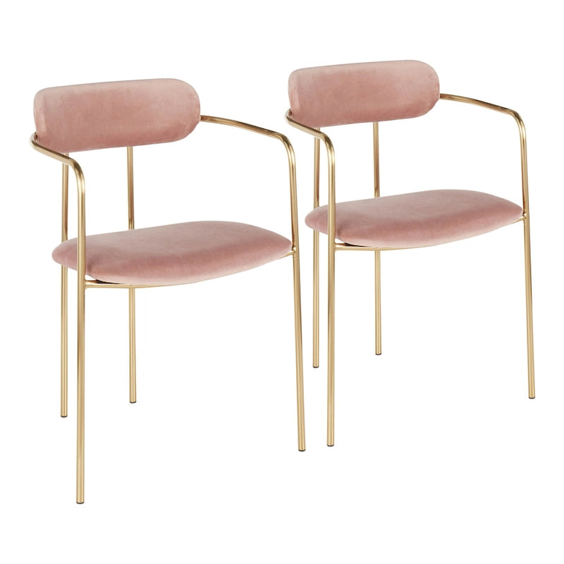 Samtstuhl im skandinavischen Glamour-Stil (2er-Set)
