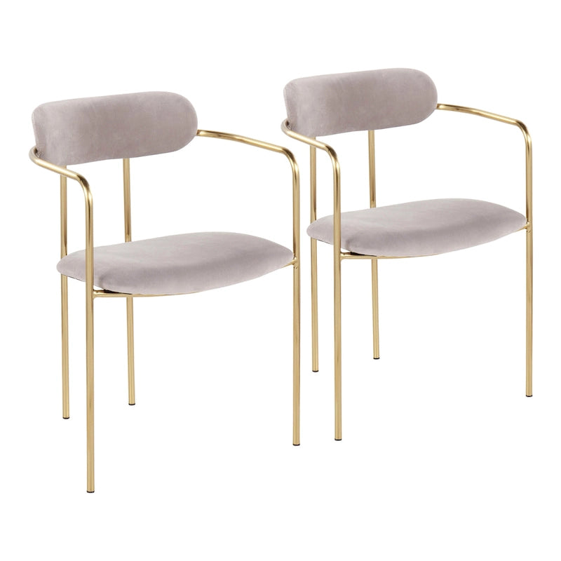 Samtstuhl im skandinavischen Glamour-Stil (2er-Set)