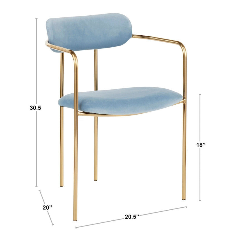 Samtstuhl im skandinavischen Glamour-Stil (2er-Set)