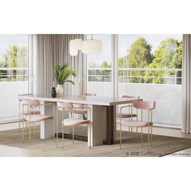 Samtstuhl im skandinavischen Glamour-Stil (2er-Set)