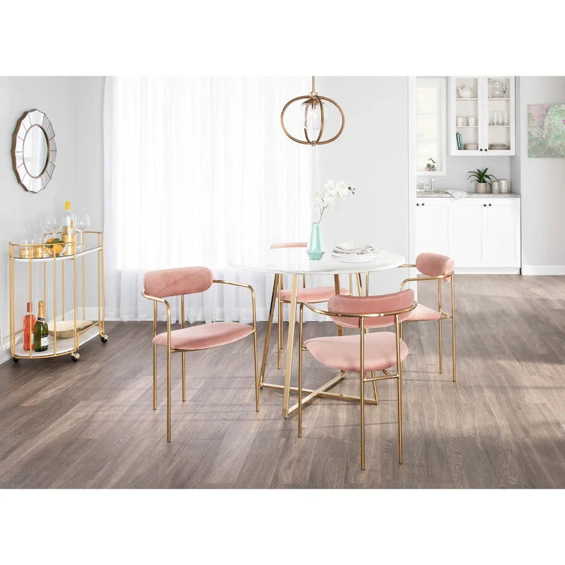 Samtstuhl im skandinavischen Glamour-Stil (2er-Set)