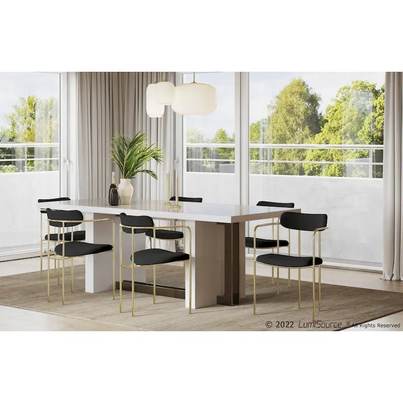 Samtstuhl im skandinavischen Glamour-Stil (2er-Set)