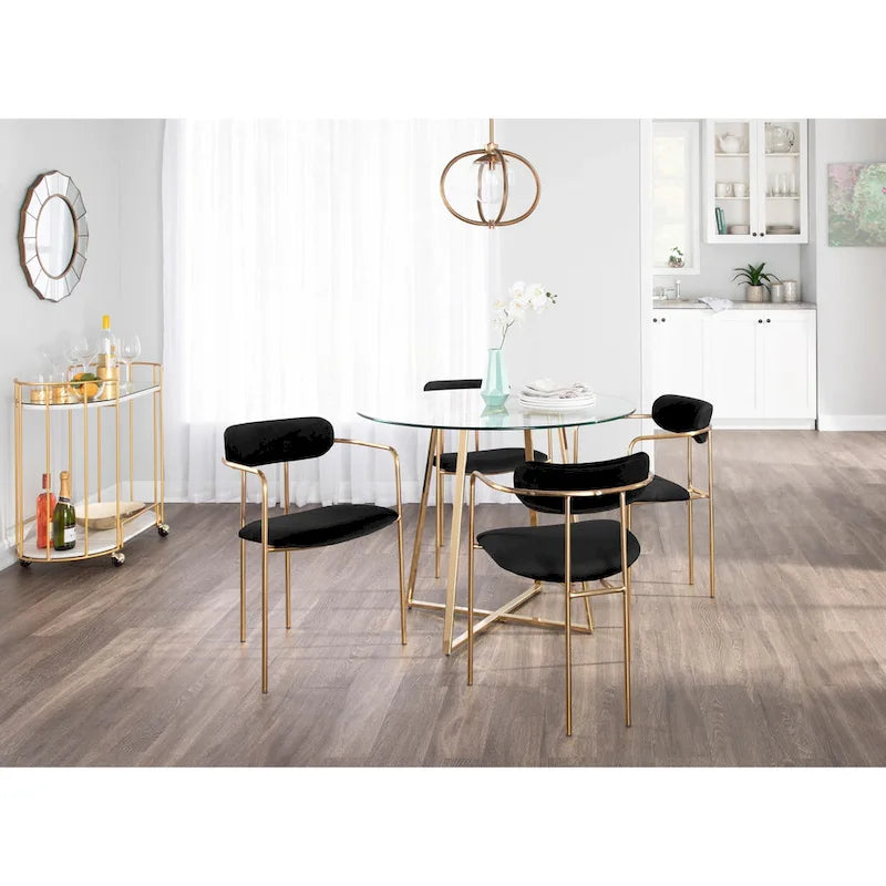 Samtstuhl im skandinavischen Glamour-Stil (2er-Set)