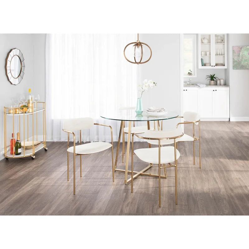 Samtstuhl im skandinavischen Glamour-Stil (2er-Set)