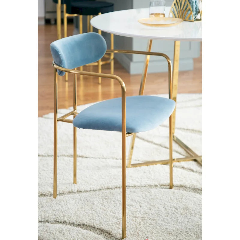 Samtstuhl im skandinavischen Glamour-Stil (2er-Set)