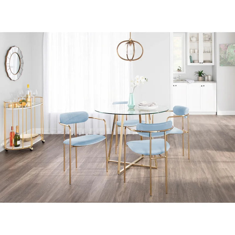 Samtstuhl im skandinavischen Glamour-Stil (2er-Set)