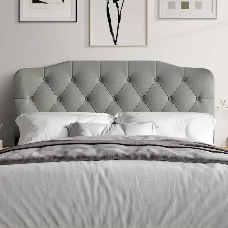 Tête de lit rembourrée élégante avec capitonnage à boutons