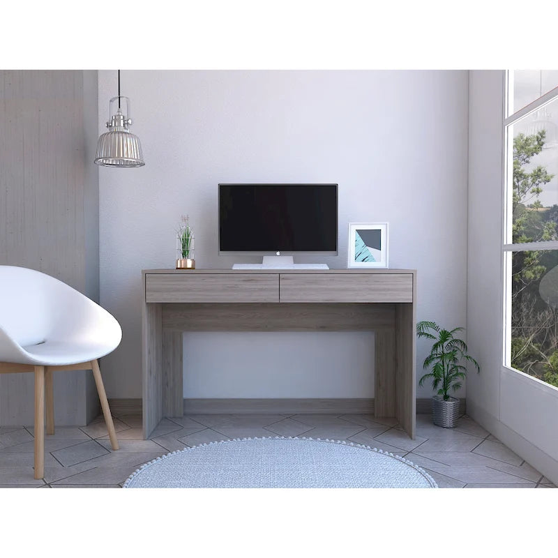 Computertisch mit 2 Schubladen und griffloser Front