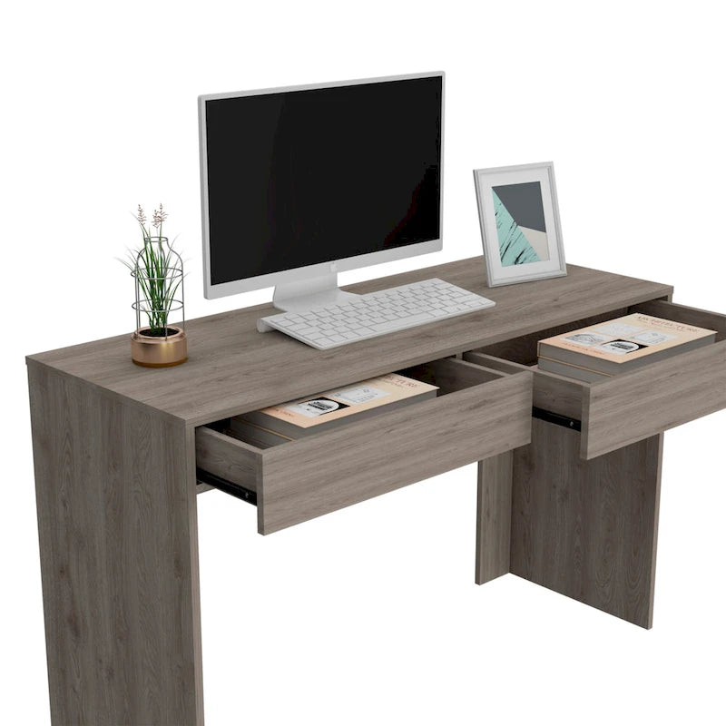 Computertisch mit 2 Schubladen und griffloser Front