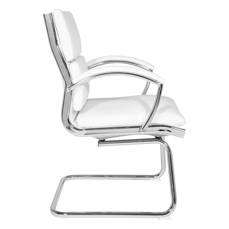 Silla para visitantes con respaldo medio de cuero sintético